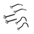 thumbnail image 5 of 6Pcs Corkscrew Nose Rings Piercing Jewelry Nose Studs for Men Family Friends Black, 5 of 9