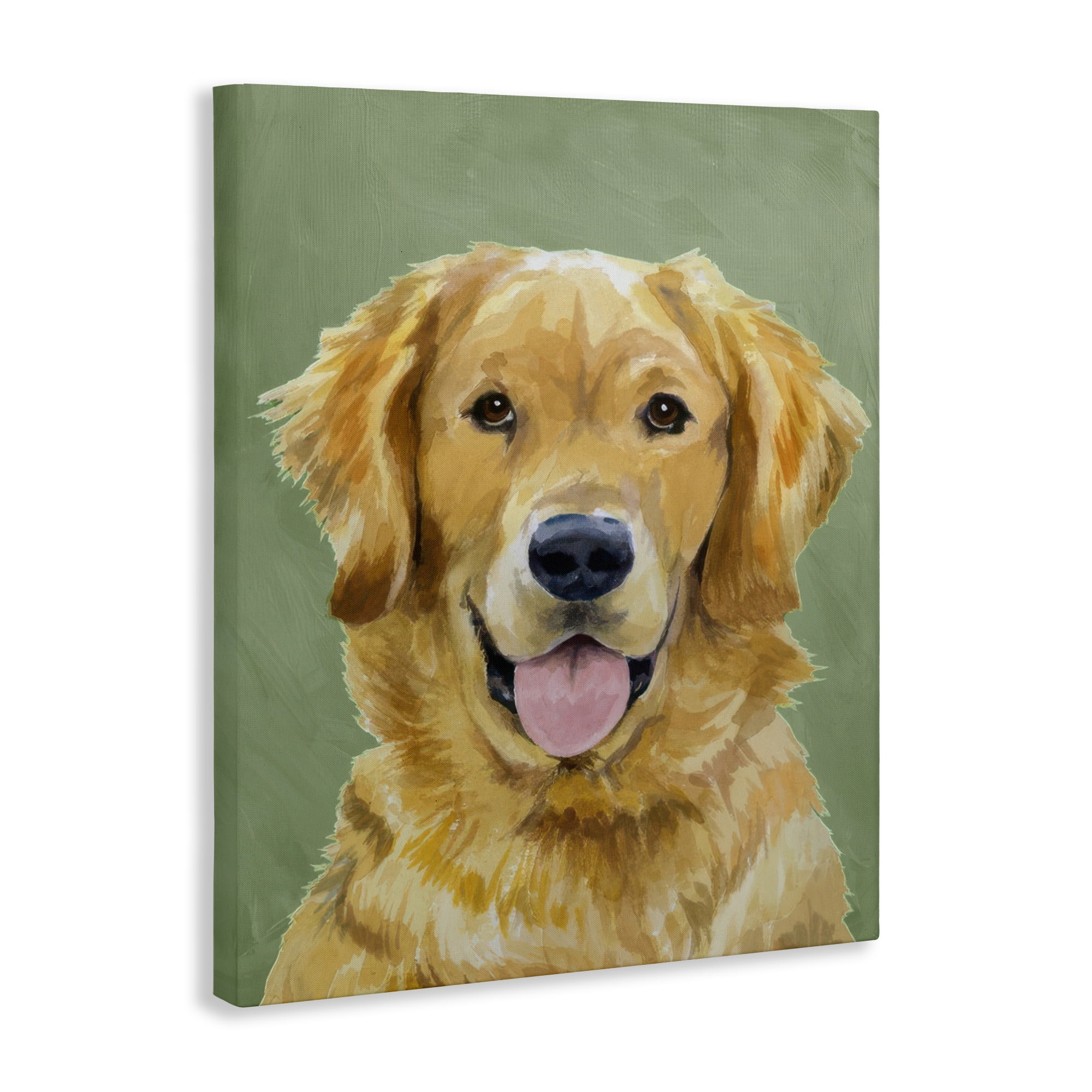 Stupell Industries Smiling Golden Retriever Portrait Canvas Wall Art, design by Lil' Rue