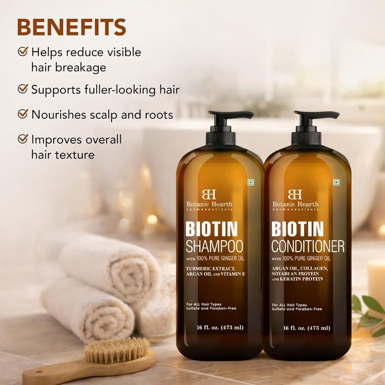 Botanic Hearth Biotin Shampoo & Conditioner, 16 fl oz, with Ginger Botanic Hearth Biotin Shampoo & Conditioner, 16 fl oz, with Ginger