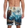 thumbnail image 1 of Balery Iceberg Bald Eagle Pantalones cortos de pijama de punto de algodón para hombre con cinturilla y bolsillos-Medium, 1 of 6