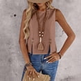 thumbnail image 4 of Stichou Womens Tank Tops 2026 Casual Sleeveless Shirt with Button Decor and Side Slit Summer Spring Tops Rose Gold L, 4 of 5