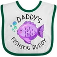 thumbnail image 3 of Inktastic Daddy's Fishing Buddy with Cute Purple Fish Boys or Girls Baby Bib, 3 of 4