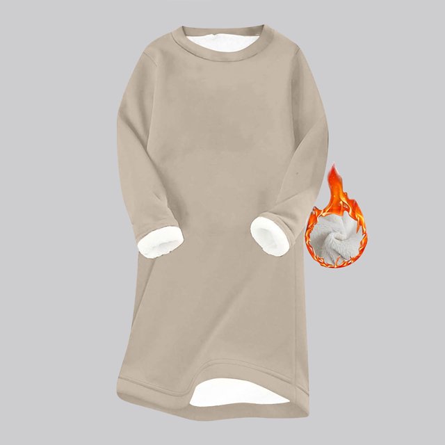 Wzzjkit Chemises à Manches Longues pour Femmes Robe d'Hiver à Manches Longues Épaisse et Chaude