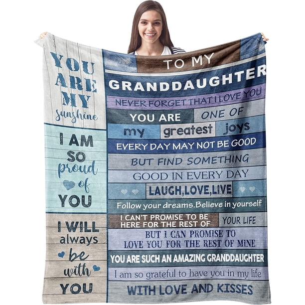 LHSHID Granddaughter Gifts from Grandma Blanket Granddaughter Gifts Throw Blanket Gifts for Granddaughter Blankets Throws Granddaughter Gift Ideas for Birthday Graduation Christmas 40"x50"