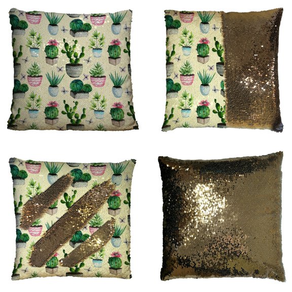 ECZJNT Watercolor Cactus Succulent Vintage Cactus Pillow Case Home Decor Cushion Cover 16x16 Inch