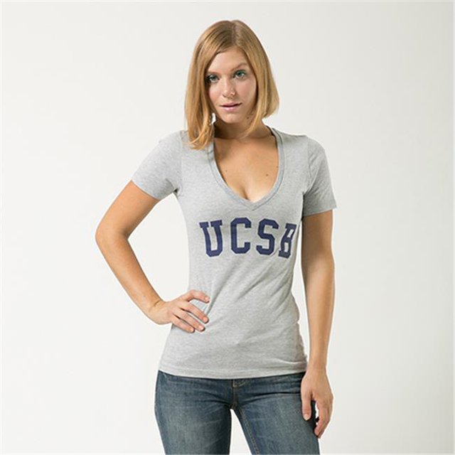 W Republic Game Day Womens Tee UCSB- Heather Grey - Small