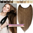 thumbnail image 3 of Benehair Human Hair Extensions Wire In Headband Hiddien Secret No Clip Weft One Piece Remy Hair Straight Women Brown, 3 of 13