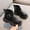 Black, variant on Zecgelong Fashion Children's Fashion Boots Girls' English Style Single Boots Side Zipper Boys' Fashion Buckle Short Boots Toddler Princess Boots‌ 12-18 Months