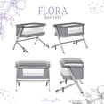 thumbnail image 3 of Dream On Me Flora Baby Bassinet in Storm Grey, Lightweight and Portable Travel Bassinet with Carry Bag, Five Adjustable Height Position, Mattress Pad Included, 3 of 12