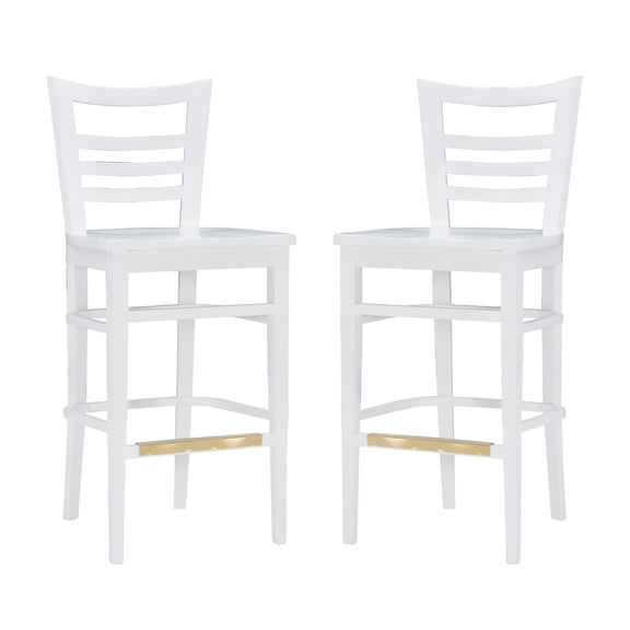 Linon Birkdale 30" Bar Stools, Classic White Finish, Set of 2