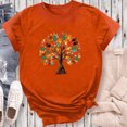 thumbnail image 4 of Dadaria T-Shirt Orange pour Femmes Manches Courtes Col Rond Été Chandail Blouses S, 4 of 5