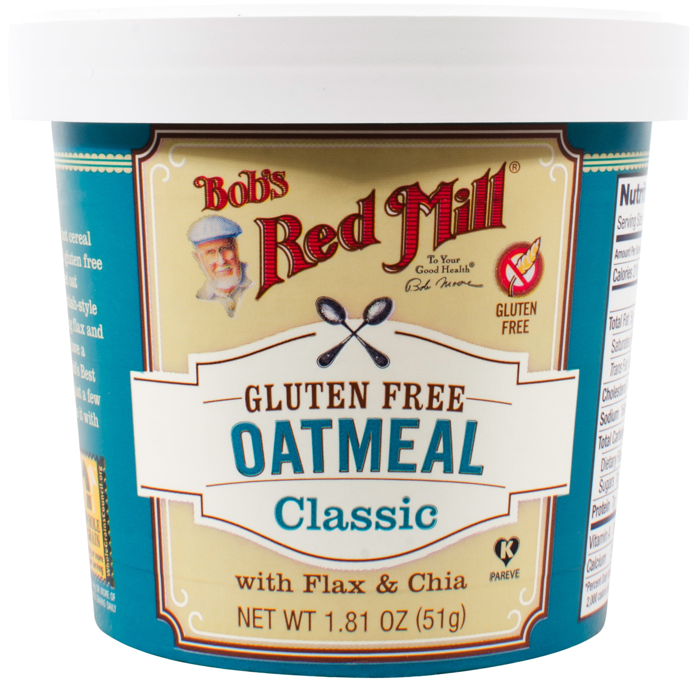Bobs Red Mill Classic Oatmeal Cup, 1.81 Ounce 12 per case.