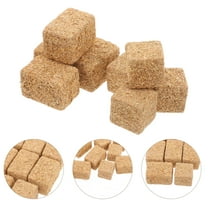 Homoyoyo 8-Piece Yard Scene Hayrick Ornaments Light Brown Wood Outdoor Decorative Accents for Garden