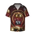 thumbnail image 3 of Cauagu Casino King And Playing Cards Men's Short Sleeve Button Down Hawaiian Shirt for Men Bowling Shirts Casual Summer Beach Shirt,X-Large, 3 of 6