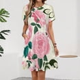 thumbnail image 2 of Floral Women's Dress Short Sleeve Summer Sundress Summer Women Clothes, 2 of 7