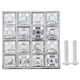 thumbnail image 1 of Tirador de puerta de armario con 16 rejillas de cristal cuadradas para cajones de armarios, armarios, etc., con doble orificio, 1 of 8