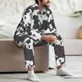 thumbnail image 7 of Naloa Black And White Sheeps Men’s Pajamas Set - Long Sleeve Button Down Sleep Shirt and Pajama Bottoms Sleepwear Set-XX-Large, 7 of 7