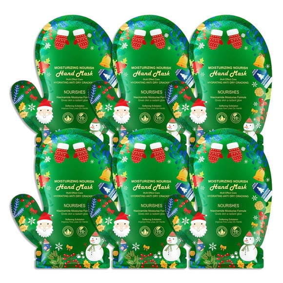 LJYBoBin Mascarilla de Manos Guantes Hidratantes Paquete de 6 Mascarillas de Manos Hidratantes para Mujeres Guantes Suaves para Piel Seca y Agrietada N