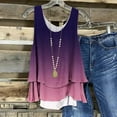 thumbnail image 2 of asdoklhq 2025 Summer Fall Womens Tops Clearance under $5 Women's Sleeveless Summer Casual Round Neck Printing Sleeveless Vest Tops Blouse Purple S, 2 of 5