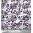 thumbnail image 1 of Soimoi Polyester Crepe Fabric Berries,Floral & Bird Print Fabric by The Yard 52 Inch Wide, 1 of 1