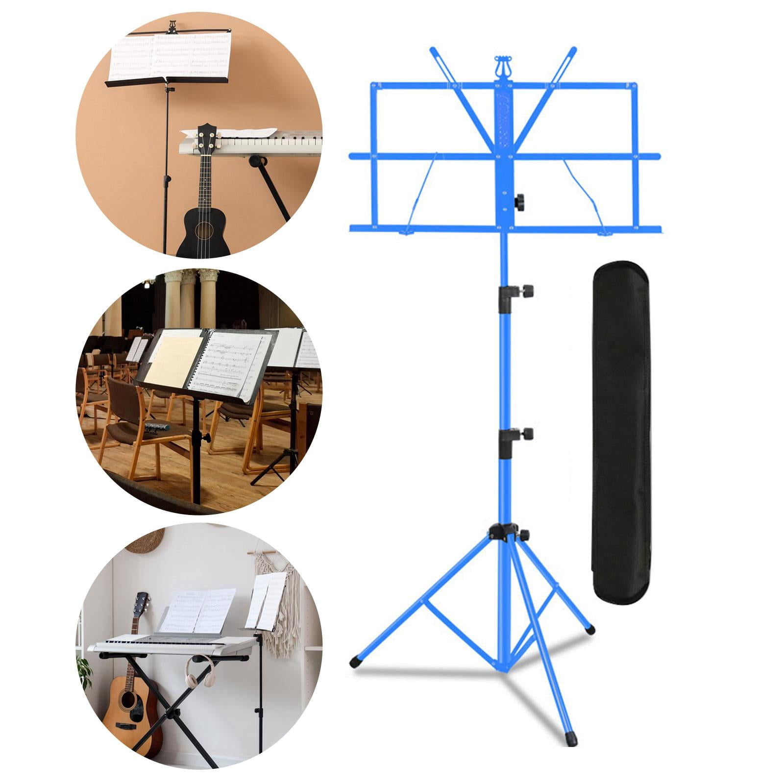 MERIGLARE Sheet Music Stand Height Adjustable Stable Anti Slip Music Note Holder Book Stand for Travel Classroom Orchestra Band Blue