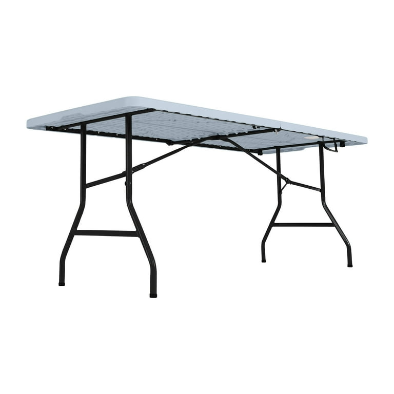 Reviews for PEAKFORM 4 ft. Gray Plastic Top Adjustable Height Centerfold  Folding Table