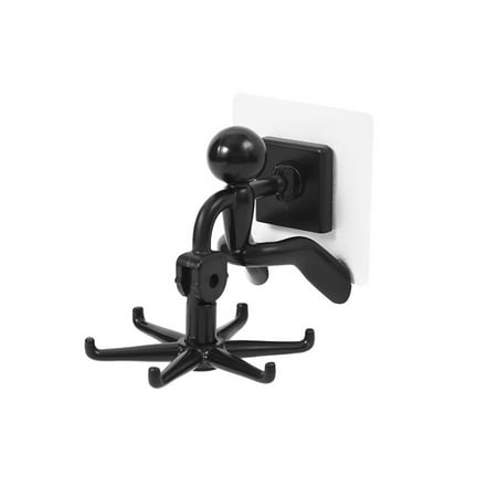 

Farfi 1 Set Hanging Hook Punch Free 360 Degree Rotation Traceless 6 Claw Cooking Utensil Storage Rotating Adhesive Hook Daily Use (Black)