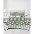 thumbnail image 2 of Twin XL Quilt Bedding Set, Sage Green Pine Leaves Reversible Summer Quilt 3 Pieces, Abstract Art Geometric Gray Plaid Lightweight Bedspreads Coverlets with 2 Pillow Shams for All Seasons, 2 of 5