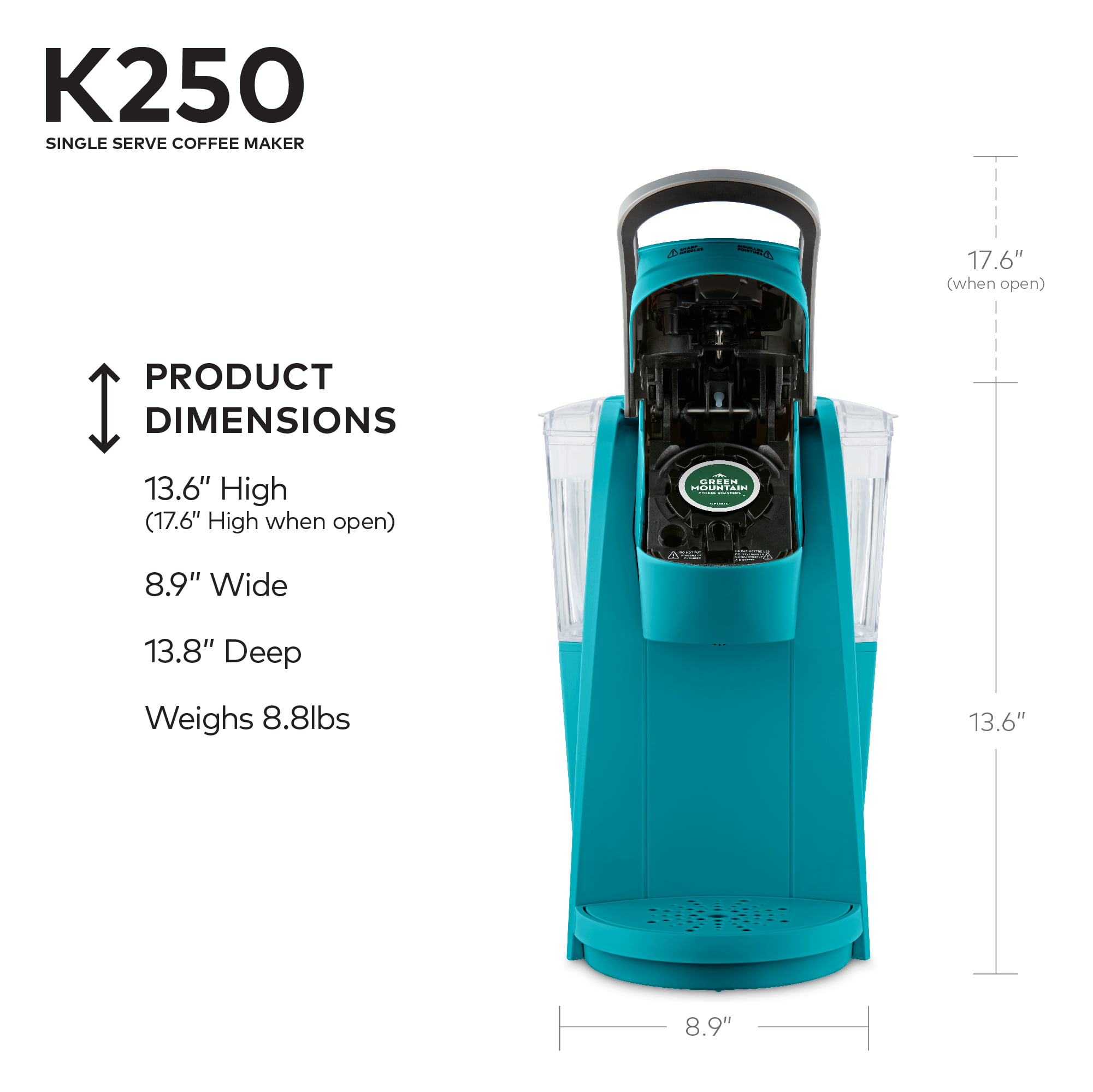 Keurig 119277 K250 Coffee Maker Turquoise Renewed 