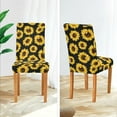 thumbnail image 4 of Flower Sunflower Black Chair Covers for Dining Room Removable Washable Slipcovers for High Chairs 2/4 PCS Chair Protective Covers, 4 of 6