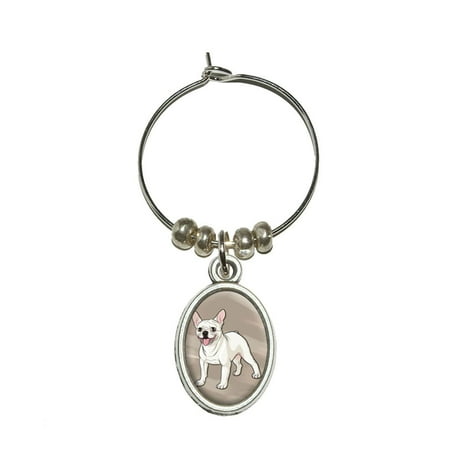 French Bulldog - Pet Dog Oval Wine Glass Charm