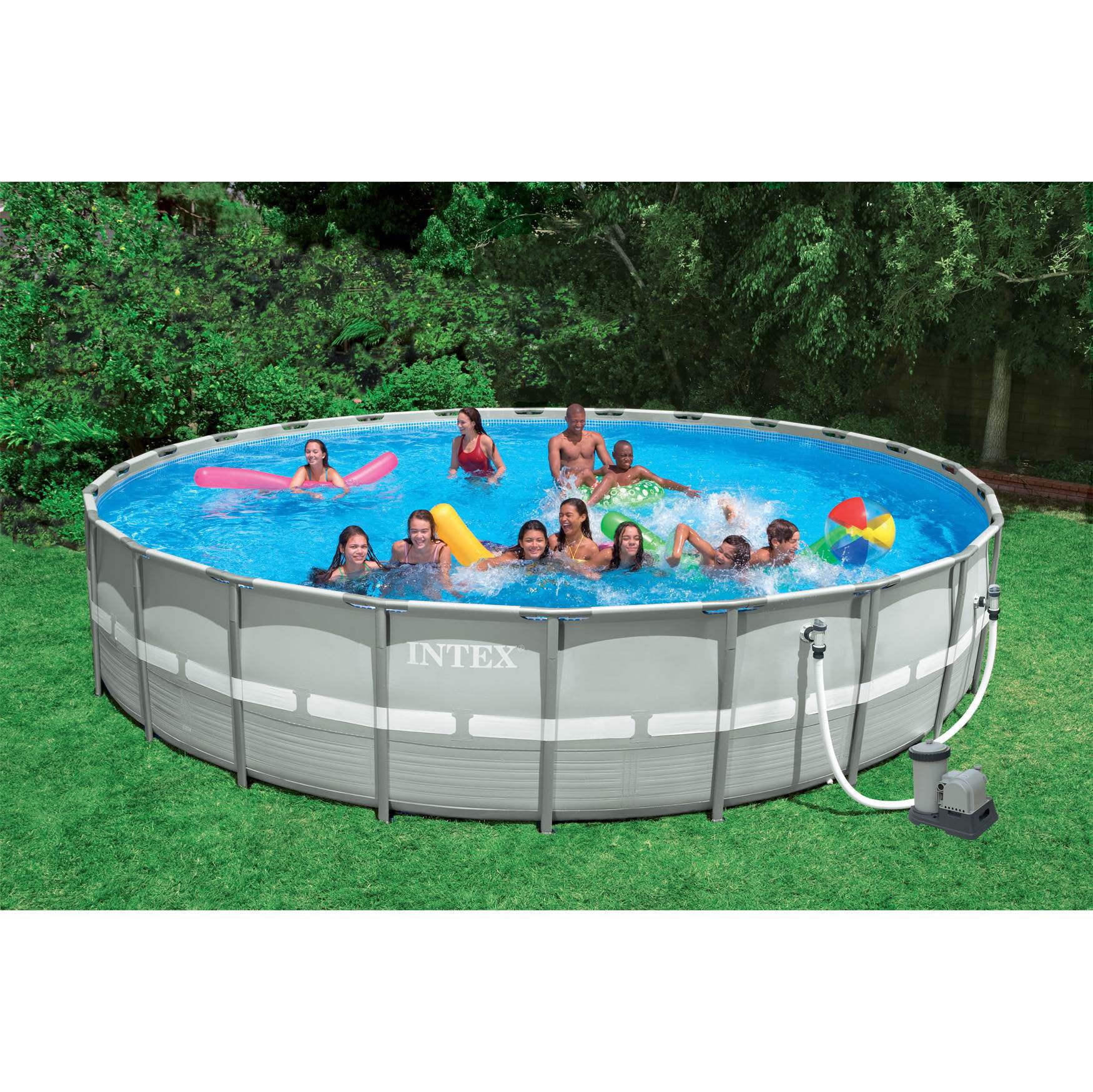Intex 26' 52" Ultra Frame Above-Ground Swimming Pool w/ Ladder Pump Walmart.com