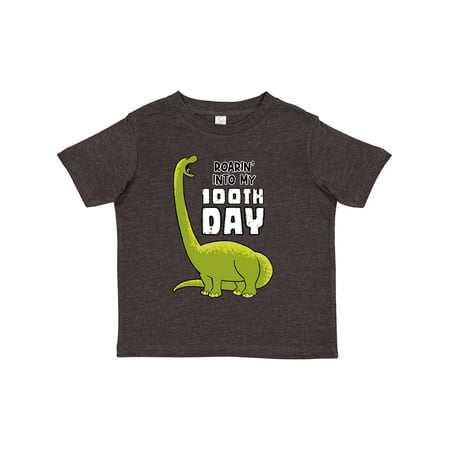 

Inktastic School Roarin into My 100th Day Brontosaurus Gift Toddler Boy or Toddler Girl T-Shirt