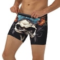 thumbnail image 3 of Cauagu Bow Flower Skull Print Men's Boxer Briefs, Funny & Cute Underwear Elastic Waistband Briefs Ideal Gift for Men,1-Pack, 3 of 7