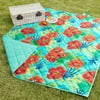 Mainstays Ms Lawn Blanket Hibiscusprint/aqua Solid