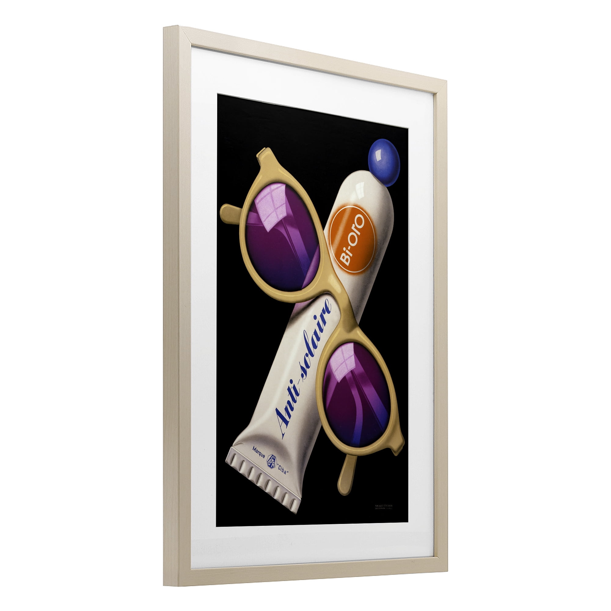 Stupell Industries Sunblock & Sunglasses Birch Framed Print Under Glass, design by Print Collection