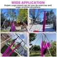 thumbnail image 2 of HECASA 97" Yoga Trapeze Stand with 39ft Violet Swing, Aluminum Frame, 551lbs, Indoor/Outdoor Use, 2 of 11