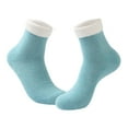 thumbnail image 2 of Eoperou 1 Pair Winter Socks Thick High Elasticity Warm Anti-slip Mid-tube Color Matching Soft No Odor Unisex One Size Floor Socks, 2 of 8
