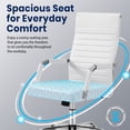 thumbnail image 6 of Lacoo Mid-Back Faux Leather Office Desk Chair Executive Conference Task Chair with Arms, White, 6 of 8