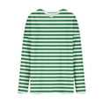 thumbnail image 7 of Feancey Womens Plus Size Cotton Sweaters Fall Trendy Striped Knitted Tops Loose Fit Casual Long Sleeve V Neck Sweater Soft Knit Jumpers Green 3XL, 7 of 7