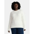 thumbnail image 2 of Time and Tru Women’s and Women’s Plus Mixed Stitch Sweater, Midweight, Sizes XS-4X, 2 of 6