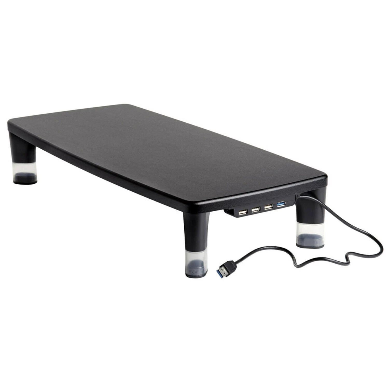 3M Adjustable Monitor Stand, 4Port USB Hub, 21.6" x 9.4", Black