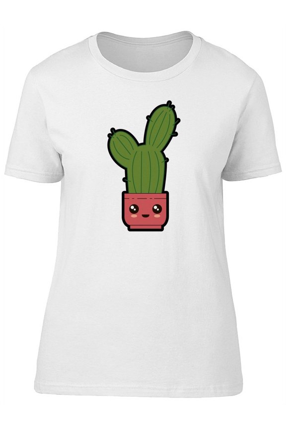 Kawaii Pot With A Succulent T-Shirt Women -Image by Shutterstock, Female Medium