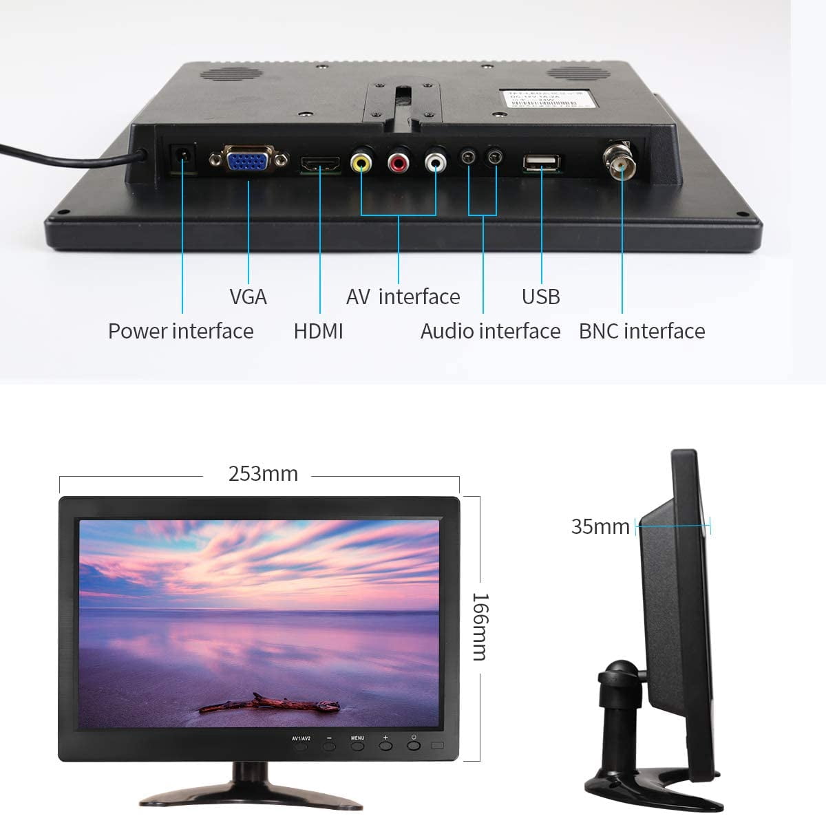 JOHNWILL 10.1 inch CCTV Security 