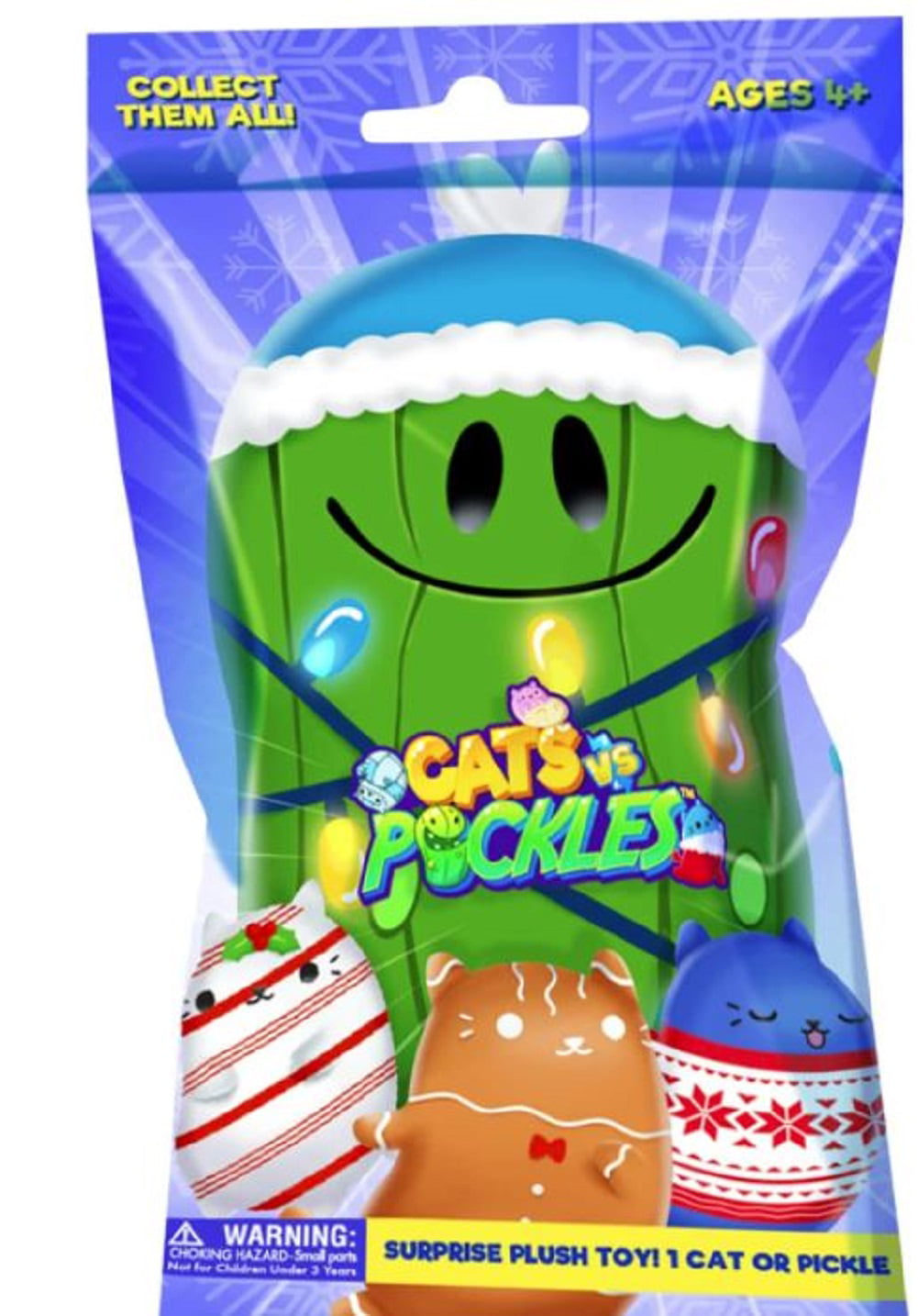 Limited Edition Holiday Mystery Bags 4 Bean Filled Plushies Great for Holiday Exchanges & Under $10 Gifts. 1pk Cats vs Pickles Purr-FECT Stocking Stuffers and Teacher Gifts 