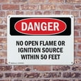 thumbnail image 4 of (2 Pack) No Open Flame Or Ignition Source Within 50 Feet OSHA Danger Sign 24 Inch X 18 Inch Indoor / Outdoor Rust-Free Aluminum Metal Signs for Workplace, Workshop, and Construction, 4 of 8