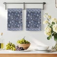 thumbnail image 3 of Navy Blue Floral Boho Kitchen Towels Set of 4, Ethnic Tribe Abstract Art Flower Absorbent Dish Towels for Kitchen, Microfiber Hand Towel, Quick Drying Tea Towel for Cleaning Decorative Dishcloths, 3 of 7