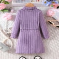 thumbnail image 4 of lnmuld Two Piece Outfits Toddler Girl Winter Knit Sweater Dress Set with Suspenders Casual Baby Outfit Playwear and Daily Fashion Solid Color Size:9-12 Months, 4 of 9