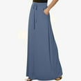 thumbnail image 4 of Leesechin Plus Size Skirts with Elastic Waist Deals Ladies Fashion Solid Color Pocket Elastic Waist Casual Ankle Skirt on Clearance, 4 of 8