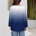 thumbnail image 5 of HVOBTTY Womens Long Sleeve Pullover T Shirt, Fall Tops for Women, Women's Casual Fashion Soft Gradient Print V Neck Daily Wear Pullover Top White, M, 5 of 5